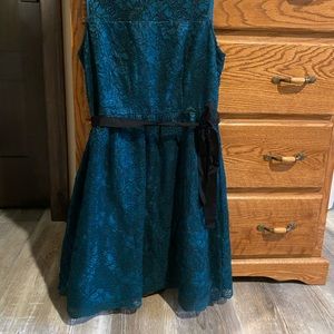 Lace fit and flare dress